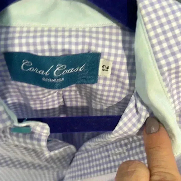 CORAL COAST BERMUDA button down shirt boys size 12 - Picture 4 of 5
